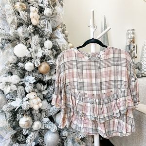 Zara women’s plaid top